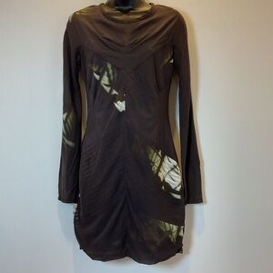 IRO Paris Cyane Long Sleeve‎ Silk Blend Bodycon Mini Dress